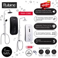 [ RUBINE ] RWH-3388 Instant Water Heater  W/ Rain Shower  &amp; Inverter DC Booster Pump White/Black Colour New Arrival!