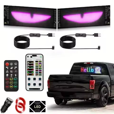 16*96 LEDs Car Devil's Eye LED Light Truck Dynamic Eye Light Car Display Screen Car Stickers Decorat