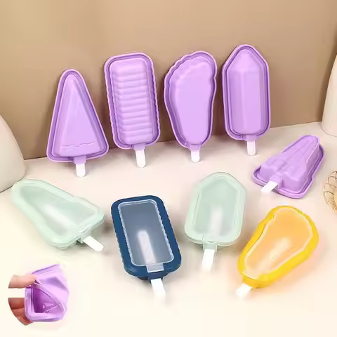 5 pcs Summer Homemade Silicone Ice Cream Mold With Multiple Shapes For Household Ice Cream Making To