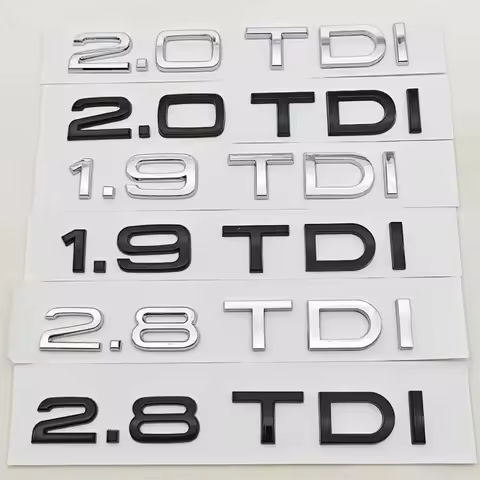 3D ABS Car Letters Logo 1.9 TDI 2.0 TDI 2.8 TDI Badge Rear Trunk Sticker Decals For Audi A3 A4 A5 A6