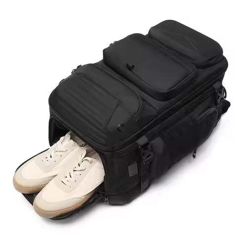 Ozuko Men's Backpack Outdoor Multi Functional Travel Bag Large Capacity Waterproof Separate Shoe Com