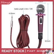 henye-my RiToEasysports Wired Microphone  Dynamic 4.5m/15ft Cable 6.35mm Plug for Music Singing Kara
