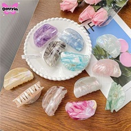 Acrylic Hair Clip 8 cm Half Circle From Thailand Name Diy Pastel Marble Shadow Color Plays With Ligh