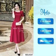 Party Dress K25-d2-1 Luxurious Red Color with Attractive Flared Shape from Mdu MDU4341