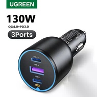 UGREEN 130W USB C Car Charger For Phone 15 S24 Laptops Tabet PD3.0 Fast Charging USB Type C Car Char