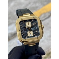 Brand New Herbelin Cap Camarat Square Quartz Chronograph PVD Gold Case Watch