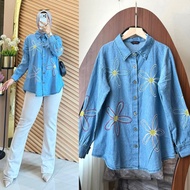 Arina Jeans Embroidery Blouse