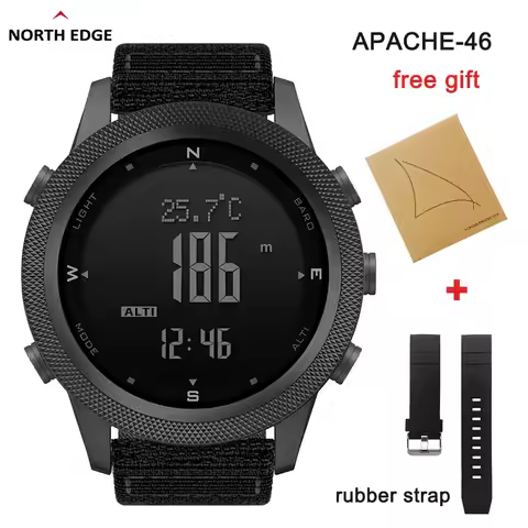 NORTH EDGE APACHE-46 Men Digital Watch Outdoor Sports Running Swimming Outdoor Sport Watches Altimet