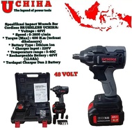 Mesin pembuka baut ban roda truk UCIHA 88VF batre 2 impact wrench cordless baterai tanpa kabel impak Impek. bor murah.bkn makita.bkn maktek.bkn bosh bkn jld. Bor cas original.bor batrei mesin pembuka baut impact 48V UCIHA WRENCH cordless JAPAN TEKNOLOGI