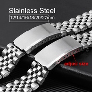 5 Beads Metal Watch Strap 12mm 14mm 16mm 18mm 20mm 22mm Stainless Steel Watch Band Universal Bracelet Women Men Wristband for Rolex
