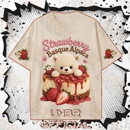 UNBR Men Casual Tshirt Strawberry Basque Alpaca Bear Graphic Cute Print Trendy