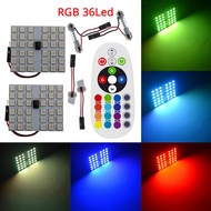 【Fast and Reliable Shipping】 2pc Car Leds T10 5050 12smd 15smd 24smd 36smd Remote Control Rgb Panel 