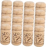 Cabilock 20pcs Bottle Stoppers for Glass Bottles Reusable Wine Corks Wooden Beer Bottle Stopper Wine Saver Stoppers Bottles Stoppers Wooden Wine Bottle Stopper Corks for Wine Plug Set Spain