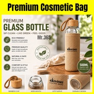 PREMIUM GLASS BOTTLE WITH BAMBOO CAP & JUTE SLEEVE 500ML