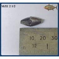 [MY] Inter Line Fishing Lead Sinker / Batu Ladung Pancing W/O #2 1/2 ( 6g )