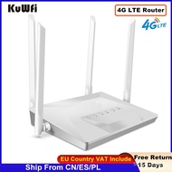 KuWFi 4G LTE Router 300Mbps Wireless Hotspot CPE Unlocked CAT4 4G WiFi Router with External Antenna SIM  Slot 2 WAN/LAN
