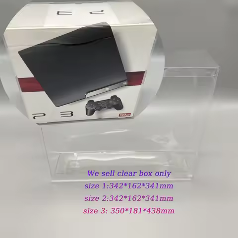 Transparent PET Protective cover for ps3 slim super slim game console clear display collection stora