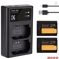 K&F CONCEPT Camera Battery & Charger Kit with 2-slot Battery Charger + 2pcs NP-FZ100 Batteries 7.4V 