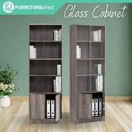 Furniture Direct ECO filling cabinet with glass cabinet book shelf/ rak buku/ rak buku kayu/ rak buku bertutup