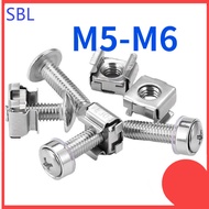 304 stainless steel cabinet screw snap nut crown screw snap switch cabinet network server M5/M6【SS-H