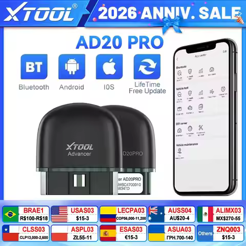 XTOOL Advancer AD20Pro All System Diagnostic Tools Car Code Reader Full OBD2 Function Scanner Batter