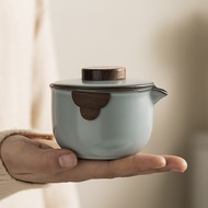 Ru Kiln Portable Travel Tea Set One Person Drinking Quick Cup Outdoor Portable Kung Fu Tea Set Ceram