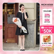 MICHI House Straight Dress Sailor Collar Loose Short Sleeve Dress Bigsize V784