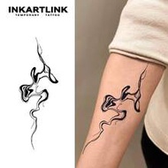 1 Sheet 8*17cm INKARTLINK Temporary Tattoos, Ink Brush Stroke & Herbal Juice Pattern, Magic Tattoo, 