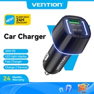 Vention Dual Port Car Charger 48W USB C + A Fast Charging Adapter – 30W PD + 18W QC for iPhone Samsu