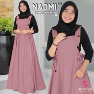Gamis Overall Remaja Naomi Bahan Toyobo Fashion Wanita Daily Terbaru