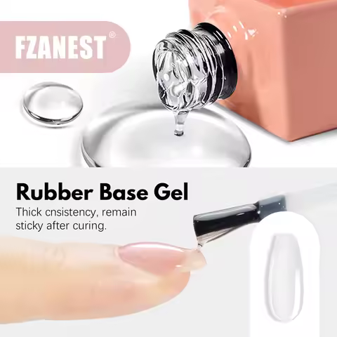 FZANEST HEMA Free TPO Free Crystal Rubber Base Coat Clear Hard Gel Builder Nail Strengthening Wholes