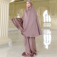 Lozy Hijab - Mecca Prayer Set With New Pouch ( Mukena Satin Lasercut )