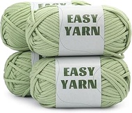 UzecPk 4x50g (7.1Oz) Beginners Crochet Yarn, 4x87Yds Yarn for Crocheting Cotton-Nylon Blend, Easy-to