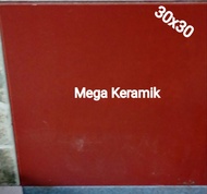 KERAMIK LANTAI 30X30 MERAH MAROON POLOS (DOFF)