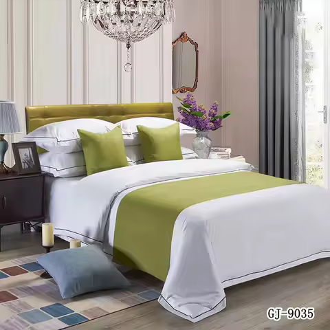 Thinck Cotton Line Solid Color Bedspread Bed Runner Throw Home Hotel Bedroom Bedding Decor Bed Tail 