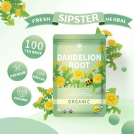 Sipster Dandelion Root Tea 100 Tea Bags | Organic Herbal Detox Tea | Eco-Friendly | Caffeine-Free