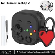Game Case for Huawei FreeClip 2 Wireless Earbuds, Silicone Classic Game Player Design with 3D Button