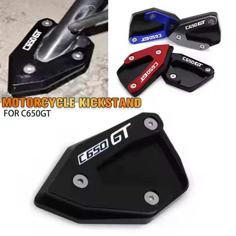 Motorcycle Aluminum Foot Side Stand Extension Kickstand Enlarger Pad Support Plate For BMW C600 SPOR
