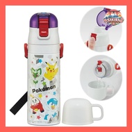 Skater Children's Stainless Steel Water Bottle 2-Way Direct Drinking 470ml Cup Drinking 430ml Pokemo