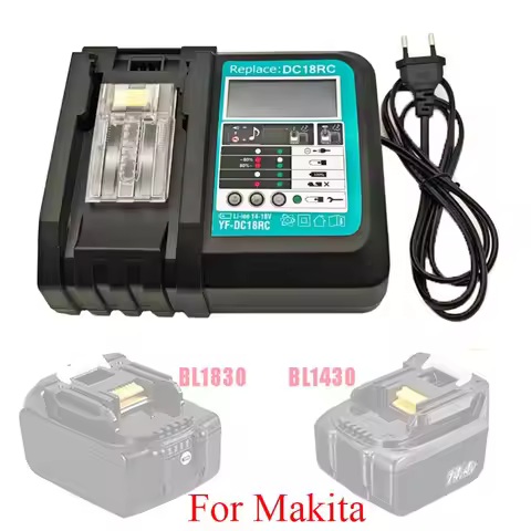 DC18RC Li-ion Battery Charger For Makita 14.4V 18V BL1830 Bl1430 DC18RF BL1815 BL1415 LXT400 BCl180W