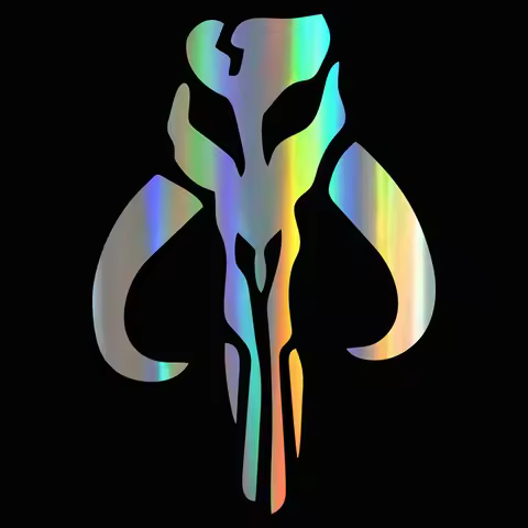 Mandalorian Skull Boba Fett Reflective PVC Sticker Fashion Decal for Car Motorcycle Helmet Laptop Ac