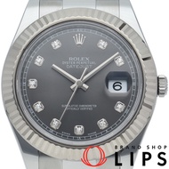 勞力士 Datejust 2 男士腕錶 Oyster 10P 鑲鑽 Datejust 2 116334G（隨機）K18白金/精鋼男士腕錶 灰色拋光 成色極佳 [二手]