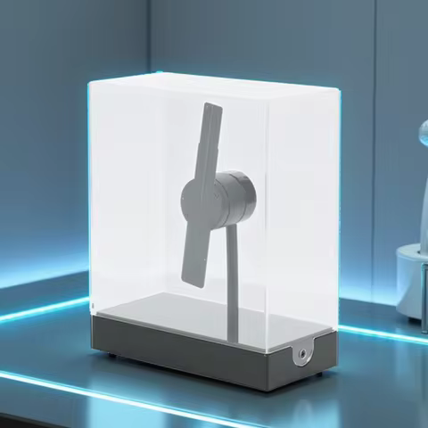 Projector 3D Hologram Advertising Portable Mini 3D Hologram Fan 18CM with Desktop Cover - Christmas 
