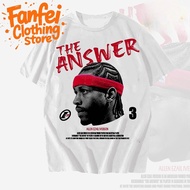Basketball Commemorative Style, "THE ANSWER ", Pure Cotton Breathable, Iverson Portrait Printed T-Sh