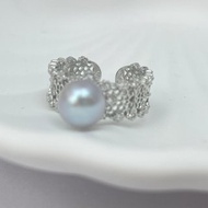 滿天星 天然海水珍珠 akoya 真多麻 S925銀14K注金 戒指