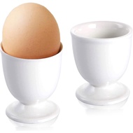 Egg Holder for Boiled Eggs, 2 Pack Porcelain Egg Cups for Soft Boiled Eggs Breakfast Dinner, 2“ x 3"