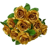 [READY STOCK]  Rose Gold Flower Flowers for Decoration Fall Artificial Arrangements Grave Cemetery B