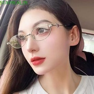 STAYREAL2R Rhinestone Sunglasses, Bling Y2k Oval Women Eyewear, Fashion Small Steampunk Metal Frame 