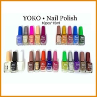 ✬ ❦ — YOKO 10pcs/set nail polish 10*15ml regular nail polish 10colors