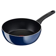 Tefal Stir-Fry Pot 26cm Deep Frying Pan Gas Fire Compatible "Royal Blue Intense Deep Pan" Non-Stick Blue D52185 【Direct from Japan】
